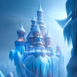 ice kingdom digital painting,a crystal - clear ice, majestic, ice fractal palace, zoom in ,realistic fantasy photograph hyper detailed, artstation, concept art