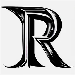 logo with the letter R end N, black and white