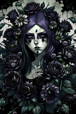 flowers van goth style