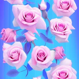 a magical crystal vertical light pink rose, pink and blue wisteriapink, magnolias pink, blue lake,sun,pink vertical, blue lake,sharp, ornate, elegant, highly detailed, artstation, concept art, smooth, sharp focus, illustration, 8k, splash art, wallpaper, key visual