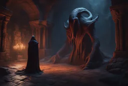 a mind flayer in an underground dungeon. magic ritual. The underdark. fantasy concept art, exquisite realism, a masterpiece, dynamic lighting, hyper detailed, intricately detailed, deep color, Unreal Engine, volumetric lighting , Epic cinematic brilliant stunning intricate meticulously detailed dramatic atmospheric maximal,