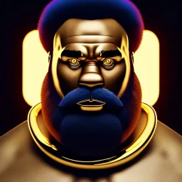 pixar style full body shot of Clubber Lang, thick gold chains around neck, photorealistic face, fluffy beard, wearing boxing gloves, highly detailed, badass, pity the fool, 8k, post-processing, epic composition, sharp focus, unreal engine, octane render, eiichiro oda, ilya kuvshinov, Dorina Costras, frank miller