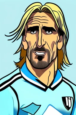 Gabriel Batistuta Argentine football player cartoon 2d