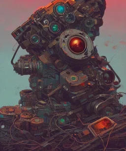 Camera. concept art, hyper detailed, dan mumford, kilian eng, post-apocalyptic, oil on canvas