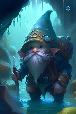 BRAVE GNOME RANGER FROM AN UNDERWATER CITY ONCE DRY BY A MAGICAL FORCE FIELD WHO DOESN'T UNDERSTAND THE CONCEPT OF POLITENESS