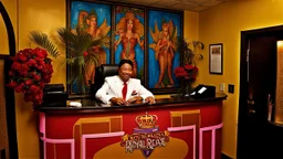 royal relax inn's very flamboyant front desk girly man