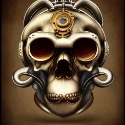 steampunk monkey headskull worrior