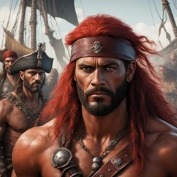 The pirate captain enters with a scar down his cheek his crew is a motley collection of races and complexions. "Ah, Red Sonja, glad you're here," says the captain,