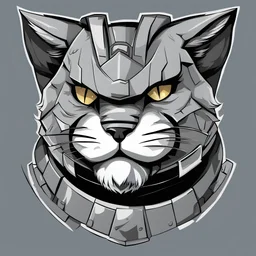 A warrior cat, with armour, angry face