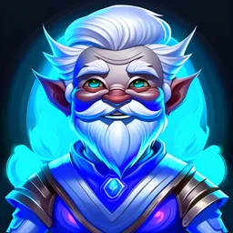 create a male gnomae air genasi from dungeons and dragons, light blue skin, white short hair with skay blue highlights, light blue eyes, wind like hair, wearing vestments, He is short, digital art, high resolution, strong lighting