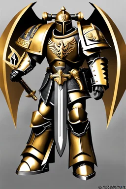 warhammer, space marine, lost legion, dragon legion, dragon warrior, fan art, dragon armor, dragon helmet, golden armor, armor with scale, second legion emblem, helmet details, bolter.jpeg