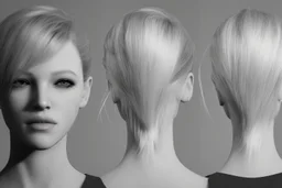 Female character 19 years Proportions of the character the head-to-body ratio . Create a distinctive silhouette that helps the character stand out and be easily recognizable Design the character's face, including the shape of the head, eyes, eyebrows, nose, mouth, and ears. Consider the character's personality, age, and any unique that set them apart depth and visual interest. Front, Side, and Back Views: Provide multiple views of the character, including front, side, and back mode sheet .