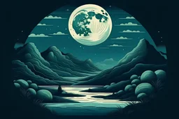 moon landscape illustration