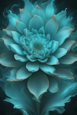 surreal cyan bright holy flower