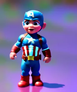 Baby captain america, full body, bokeh