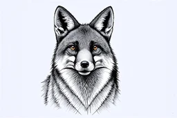 faint sketch of a fox’s head