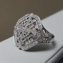 platinum and diamond filigree art noveau ring, breathtaking, highly ornate, delicate, intricate, photorealistic, high fashion, fine jewellery, luxury, designer