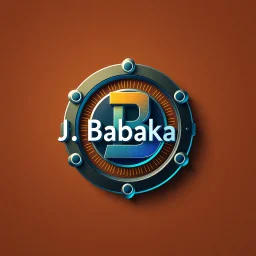create a logo for me "J. Babakan" .i am an ai programmer artist i want a 3d graphical Logo ,ai ,code, flow charts blended at background