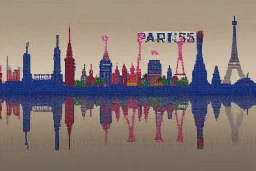 pixel art paris skyline