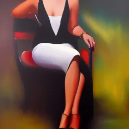 Full body portrait, painting, medium shot lady MyTwoPersonalities