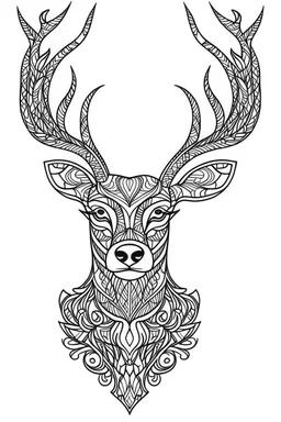 deer mandala, realistic, each unique, full view, only draw lines, clean line art, –no sketch, white background, minimalistic black lines, minimal black color, coloring page, thin black line art, perfect shape, perfect clear lines,