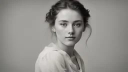 Studio portrait of young woman.