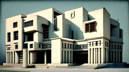 Edificio inspirado en grecia con el estilo de Le Corbusier