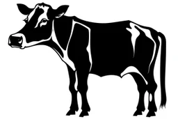 Holstein cow clipart style simple stencil