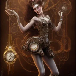 Biomechanical steampunk bailarina