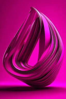 3d abstract space streamlined shape in magenta colors