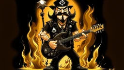 Rock n roll firestarter lemmy cartoon