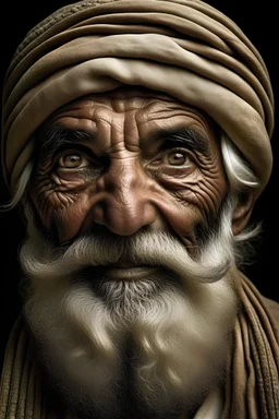 وجه عربي قديم ملتحي