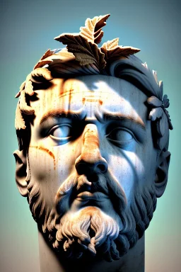 Ultra Realistic image, Roman sculpture, white marble material, Lionel Messi, gold Laurel leaves wreath, renaissance ornaments, one gold star in heart, sun ornament, sun rays background, chisel style, waist up portrait, emperor style, epic, celestial, cinematic lighting, God light, god rays, 4k resolution, smooth details, ornate details, soft lighting, unreal engine 5, art station, substance 3d.