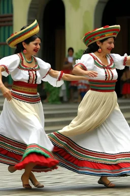 2 maxican woman dancing neoclassism traditional