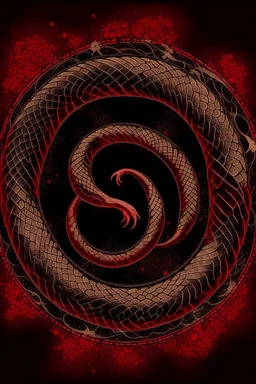 ouroboros made of red ink