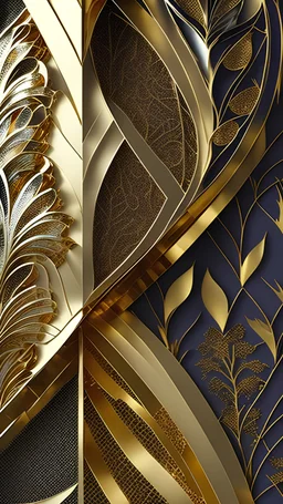 papercut style multi layered metalic and texture gold