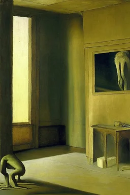 a chimera in a liminal room depicted by balthus