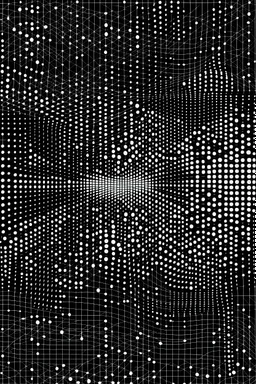 SQUARE GRID ABSTRACT LINES AND DOTS DANCING STYLE OF HIROKU OGAI