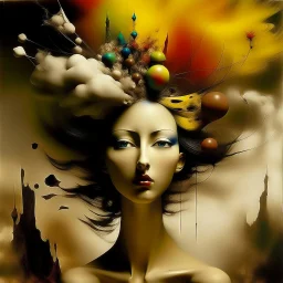 woman head exploding Yves Tanguy