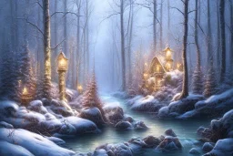 RIVER ROCK FOREST WINTER LANTERN