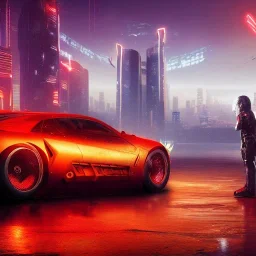 cyberpunk,landscape ,cars , GUITARS, cinamatic, highly detailed, close up, 4k , deep colours, gold , fire , red, purple,dark ,etheral , utopia , apocalypse, flying Cadillac, from outer space