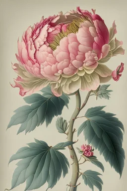 a botanical illustration of a peony