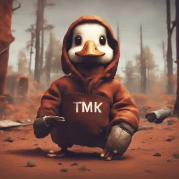 Make a Pic for a Rust gaming youtuber with a Ducklin and the text "TDK"