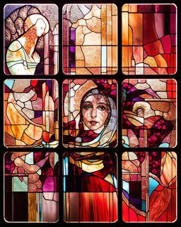 Woman. STAINED GLASS