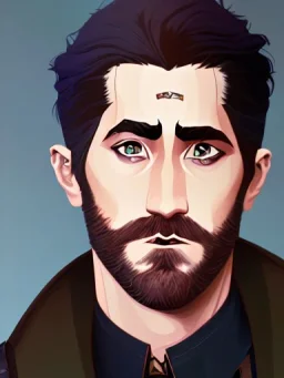 Portrait of a 30 year old strange gay wizard like Jake Gyllenhaal