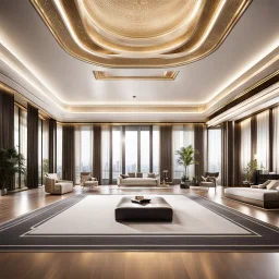 luxury room with luxury furniture ,with wide empty area in middle of floor for dancing