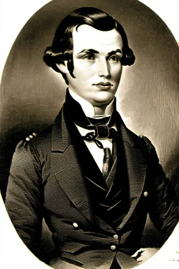 Extremely rich young pretty liberal guy politician portrait 1850s