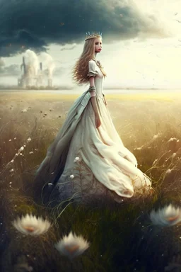 fantasy princess standing on the field