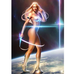 Lexica Aperture v2 style ! dream symmetry!! (((happy, joyful, smiling portrait)))+++, white hair, blue eyes, Brigitte Bardot, diamond third eye, spiritual gradient, gaia, chakra, universe, sci - fi, glowing lights!! intricate, space station, elegant, highly detailed, digital painting, artstation, concept art, smooth, sharp focus, illustration, art by artgerm and greg rutkowski and alphonse mucha