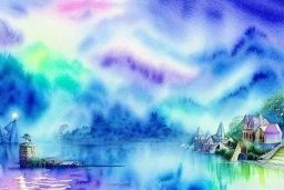 beautiful dream, painting, mystical, fine brush strokes, high quality, masterpiece, insane detail, Watercolor, pastel colors,